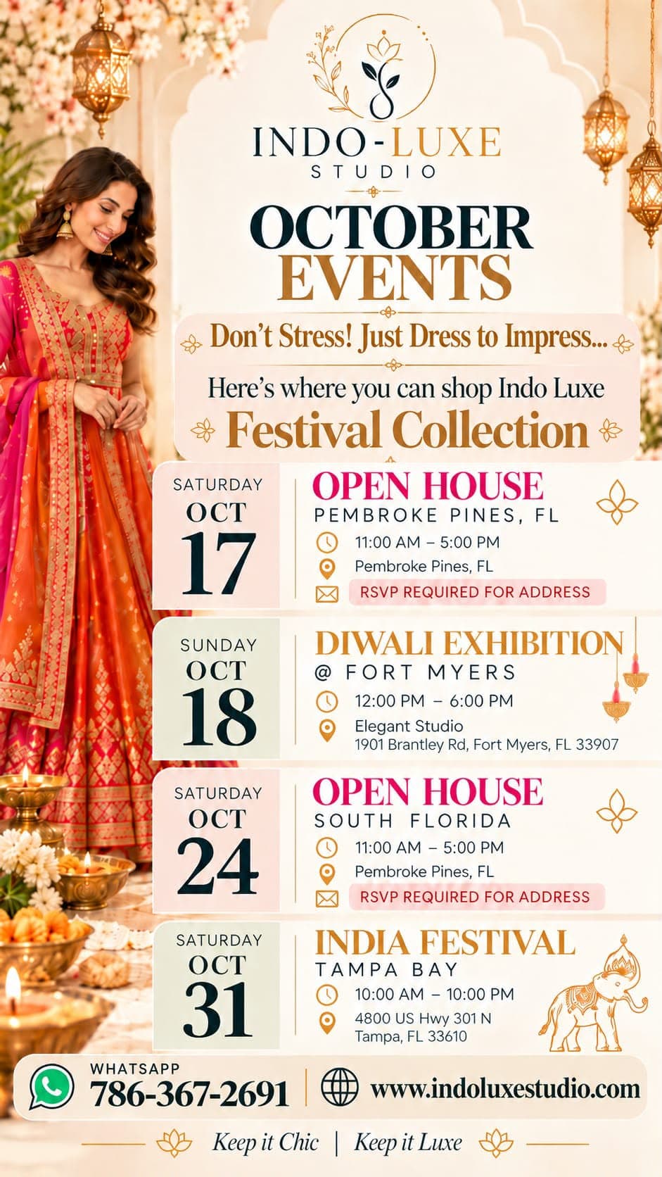 Flyer: Festival Collection: October Pop-ups, Indo-Luxe Studio