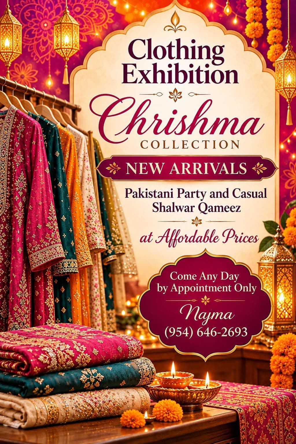 Flyer: Clothing Exhibition: New Arrivals, Chrishma Collection