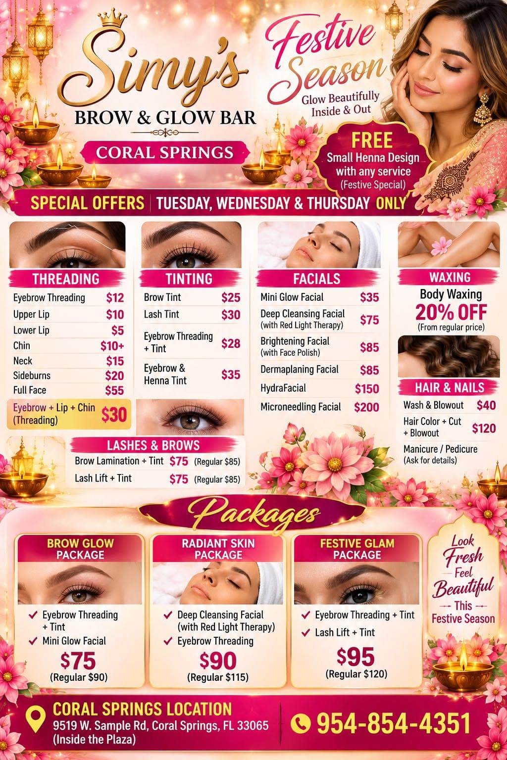 Flyer: Festive Season Specials, Simy's Brow & Glow Bar