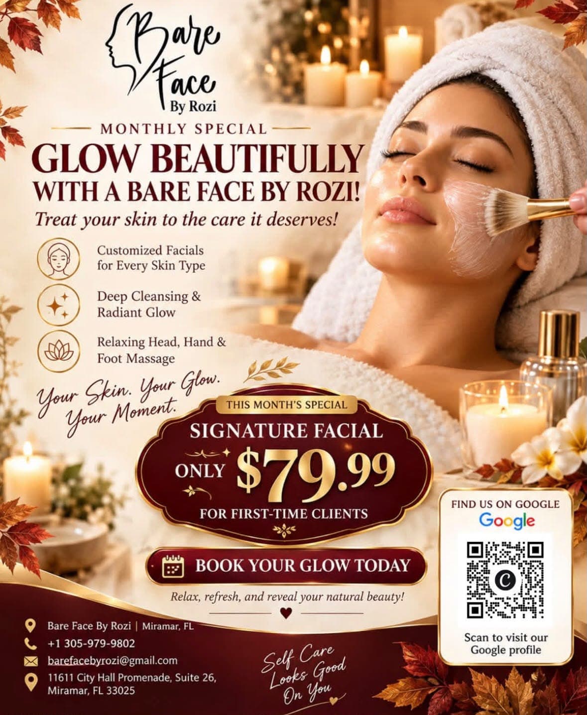 Flyer: Signature Facial for $79.99, Bare Face by Rozi