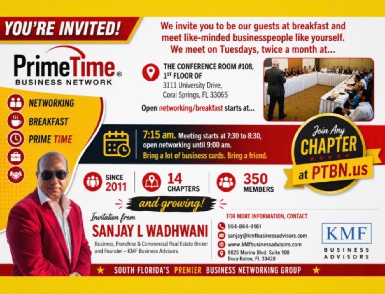 Flyer: Business Networking Breakfast, PrimeTime Business Network